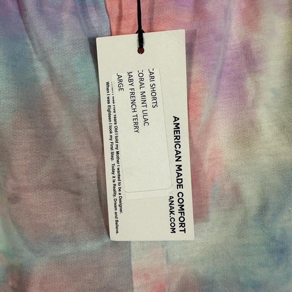 Yana K Large Cari Tie dye Shorts Pink Yellow Mint - Picture 4 of 6